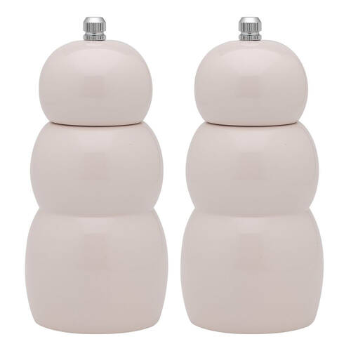 2PK Ecology High Gloss Rubber Wood Salt and Pepper/Herb Pod Grinder 15.5cm Oat