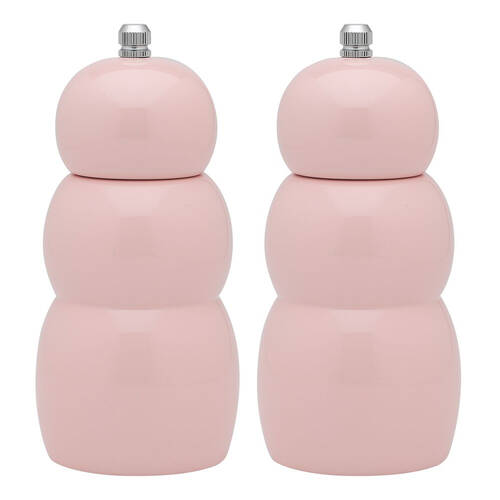 2PK Ecology High Gloss Rubber Wood Salt and Pepper/Herb Pod Grinder 15.5cm Blush