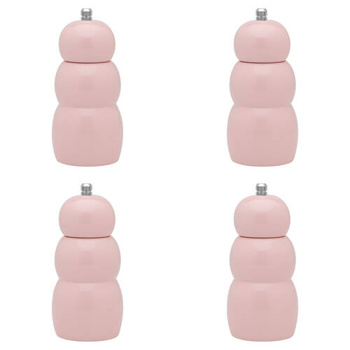 4PK Ecology High Gloss Rubber Wood Salt and Pepper/Herb Pod Grinder 15.5cm Blush