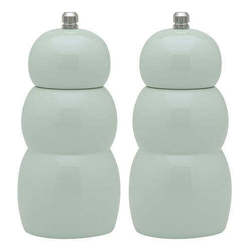 2PK Ecology High Gloss Rubber Wood Salt and Pepper/Herb Pod Grinder 15.5cm Mist