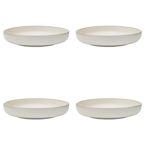 4PK Ecology Stoneware Dinnerware Element Dinner Bowl 22cm Blanc