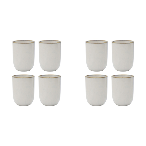 2x 4pc Ecology Stoneware Element Cuddle Drinking Mug Cup Blanc