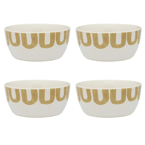 4PK Ecology Nomad Stoneware Glazed Noodle Bowl 15x7cm Amber