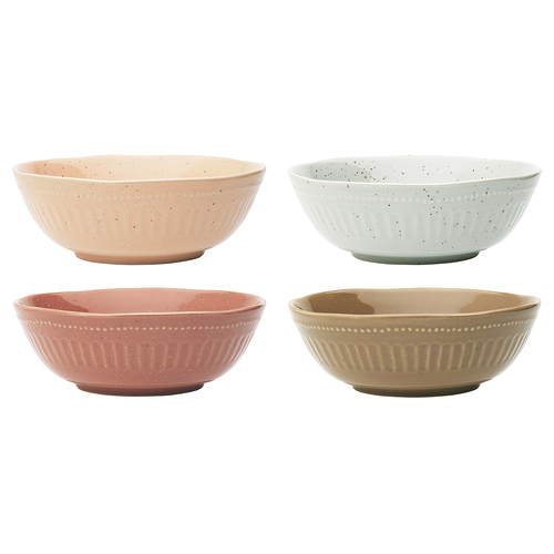 4pc Ecology Lune Stoneware Round Glazed Bowl 16cm