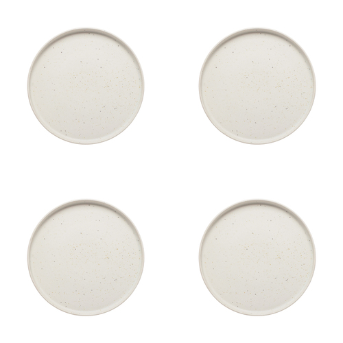 4PK Ecology Ceramic Kitchenware Domus Side Plate 22cm Ecru