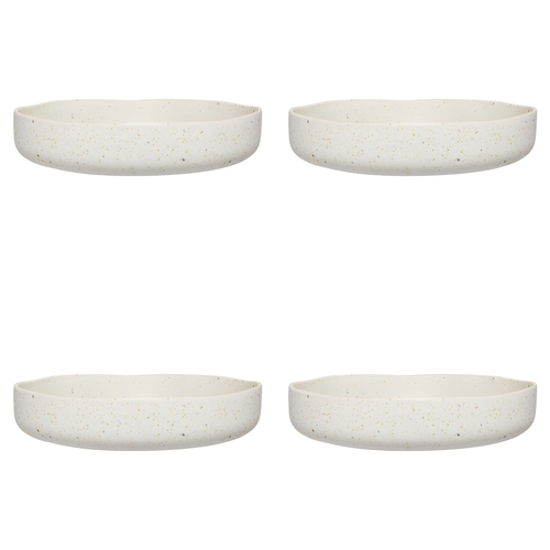 4PK Ecology Ceramic Domus Dinner Rim/Pasta/Risotto Bowl 21.5cm Ecru