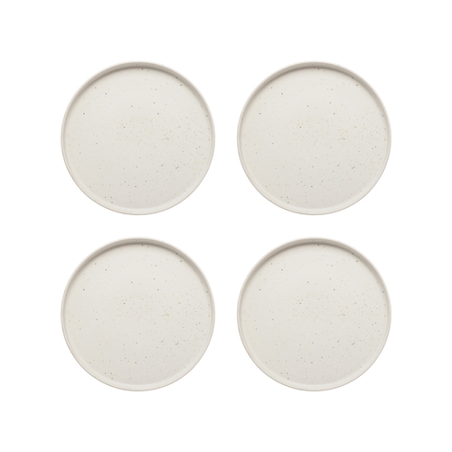 4pc Ecology Domus 22cm Stoneware Side Plate Round - Ecru