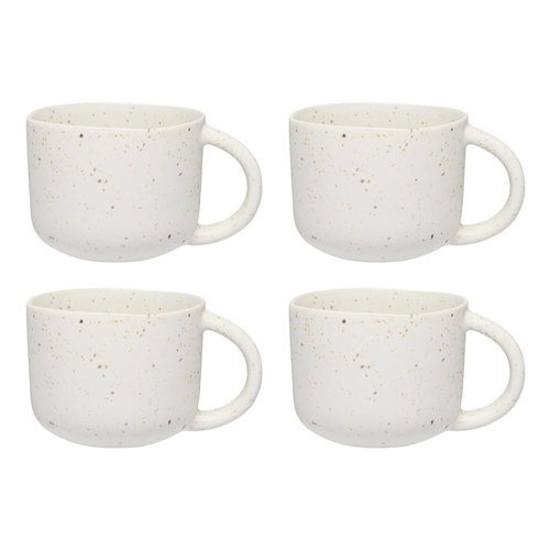 4pc Ecology Domus 270ml Stoneware Mug w/ Handle Round - Ecru