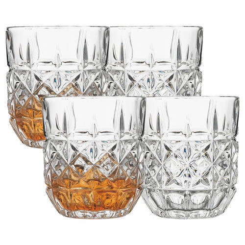 4pc Ecology Matis Soda Lime Glass Whiskey Drinking Glasses 250ml Clear