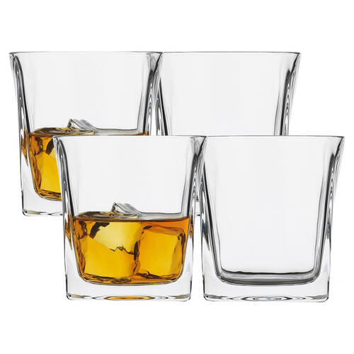 4pc Ecology Louis Soda Lime Glass Whiskey Drinking Glasses 250ml Clear