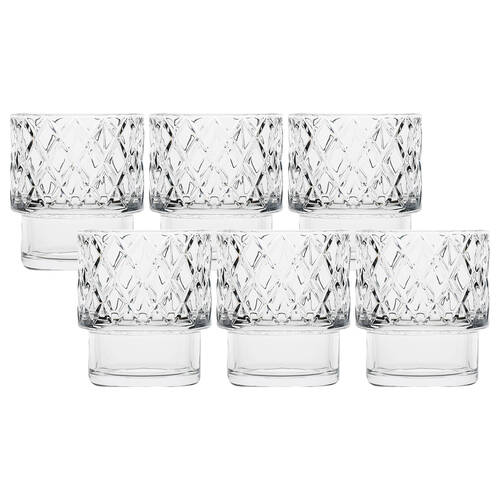 6pc Ecology Dante Glass Tumblers Set Drinking Cup 300ml - Clear