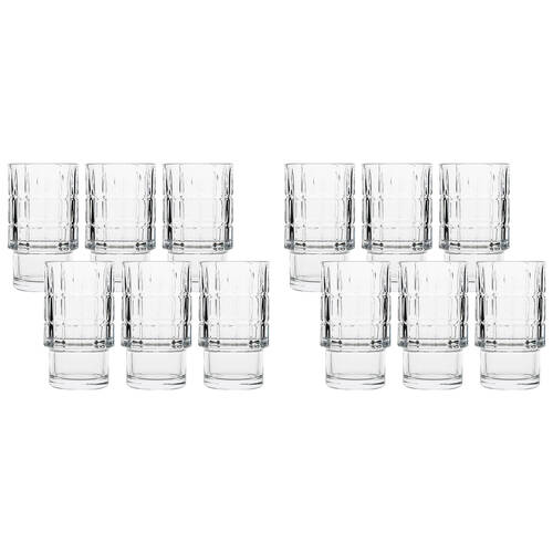 12pc Ecology Phineas Glass Hi Ball Tumblers 370ml - Clear