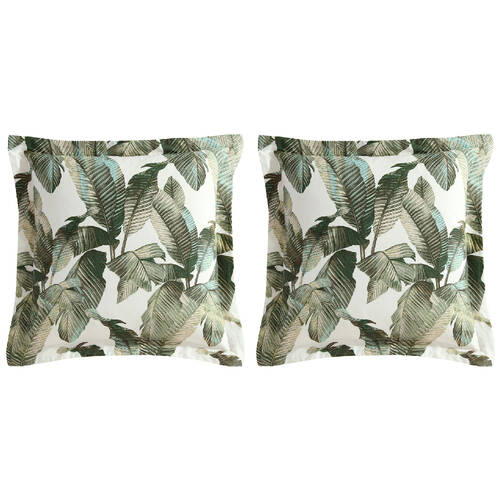 2PK Tommy Bahama 65x65cm Fiesta Palms Euro Pillowcase Square Green