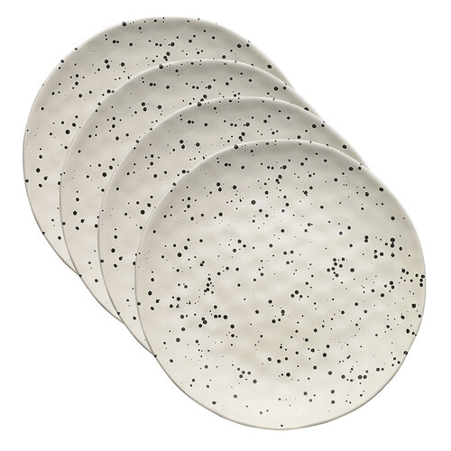 4PK Ecology Speckle Polka 27cm Stoneware Dinner Plate Round