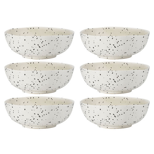 6PK Ecology Speckle Polka 18cm Stoneware Soup/Noodle Bowl Round
