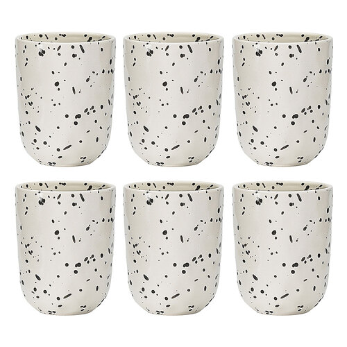 6PK Ecology Speckle Polka 250ml Stoneware Cuddle Mug Round