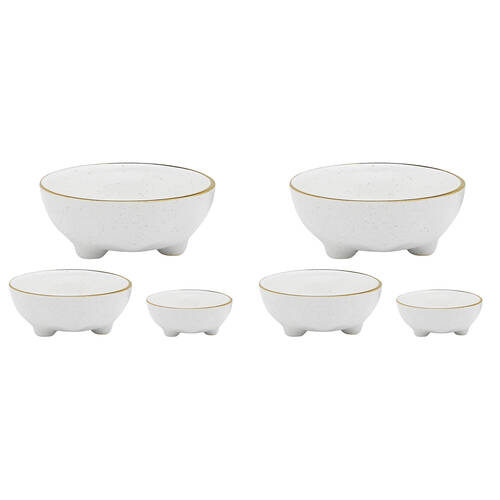 6pc Ecology Speckle Stoneware Nesting Bowl Tableware - Milk/Gold