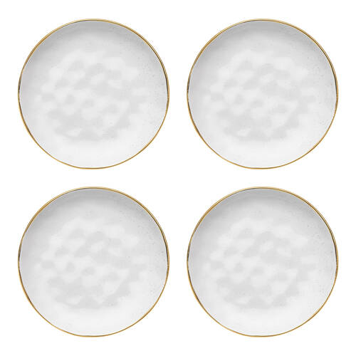 4pc Ecology Speckle Stoneware Cake Plate Tableware - Milk/Gold