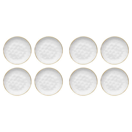 8pc Ecology Speckle Stoneware Cake Plate Tableware - Milk/Gold