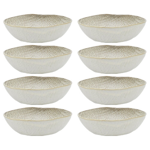 8PK Ecology Dinnerware Stoneware Linen Bowl 18cm Birch