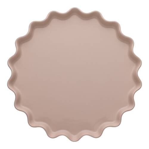 Ecology High Gloss Glaze Porcelain Ruffle Round Platter 32cm Pink Salt