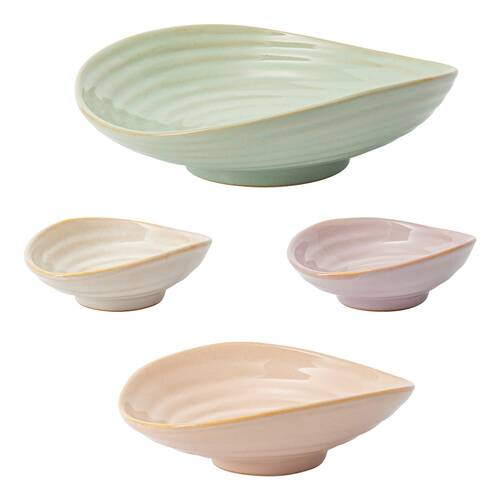 4pc Ecology Ottawa Nesting Tapas Bowls Set Ginko, Pink Salt, Iris, White