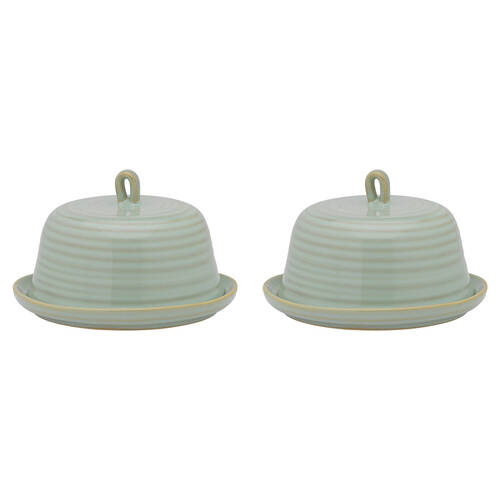 2PK Ecology Reactive Glaze Stoneware Ottawa Butter Dish 15 x 10.5 cm Midday