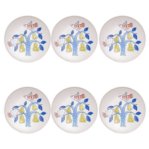 6PK Ecology Stoneware w/ Gloss Glaze Joie Side Plate 21cm Multi-Coloured