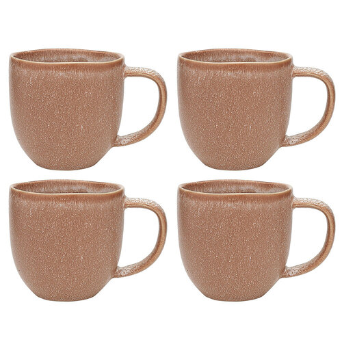 4PK Ecology Dwell Stoneware Drinking Mug Terracotta 340ml