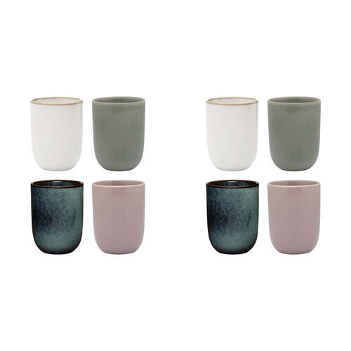 8pc Ecology Element Stoneware Cuddle Mugs 250ml - Assorted