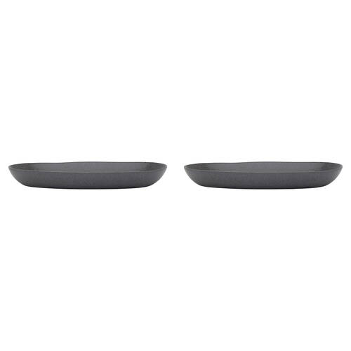 2PK Ecology Ottawa Stoneware Shallow Oval Bowl Tableware 36x21cm - Stone
