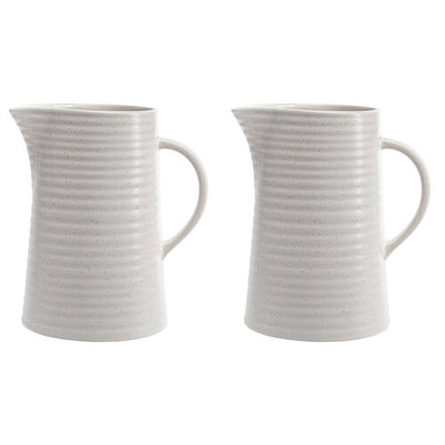 2PK Ecology Gloss Glaze Stoneware Ottawa Drink Decanter Jug 1.6L Calico