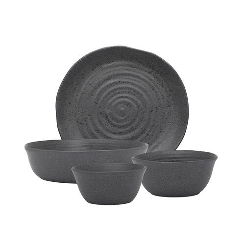 4pc Ecology Ottawa Stoneware Dinner Set Plate/Bowl Tableware - Stone