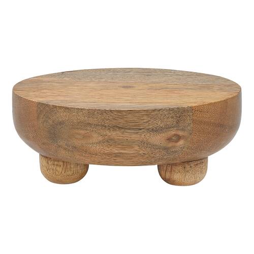 Ecology Drift Footed Mango Wood Raised Serving Bowl 15x6cm Dark Brown