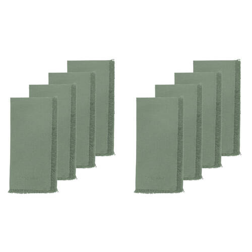 2x 4pc Ecology 100% Cotton Fray Reusable Napkin Serviettes 45x45cm Midday