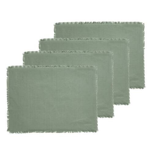 4pc Ecology 100% Cotton Fray Dining Table Placemats Set 38x53cm Midday