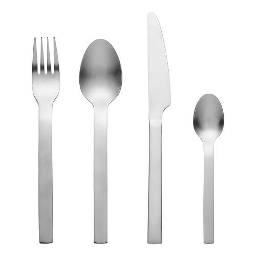 16pc Ecology Forge Stainless Steel Kitchen Cutlery Set Brushed Silver