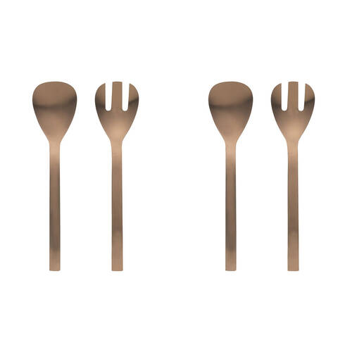 2x 2pc Ecology Forge Stainless Steel Kitchen Salad Servers Matte Copper