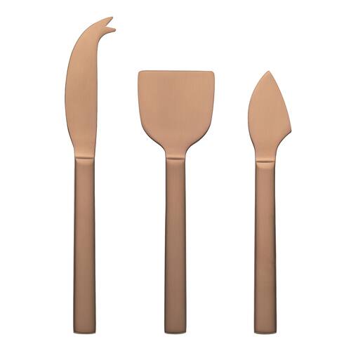 3pc Ecology Forge Stainless Steel Cheese Serving Knives Matte Copper