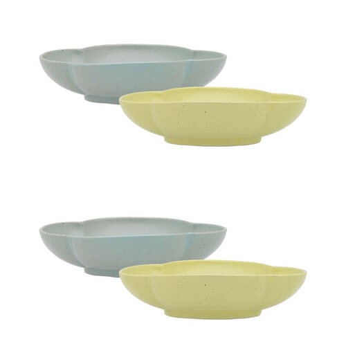2x 2pc Ecology Matte Glaze Porcelain Bloom Oval Dip Bowls 12 x16cm Midday, Ginko