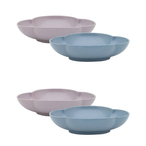 2x 2pc Ecology Matte Porcelain Bloom Oval Dip Bowls 12 x16cm Iris, Twilight