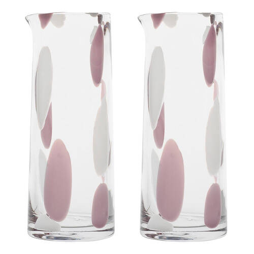 2PK Ecology Camille Soda Lime Glass Carafe Drink Decanter Jug 1.3L Blush