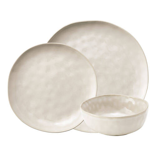 12pc Ecology Marie Plates & Bowls Glazed Stoneware Dinnerset Wheat