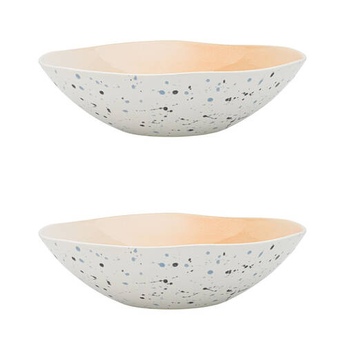 2PK Ecology High Gloss Glaze Stoneware Dusk Round Serving Bowl 22cm Pink