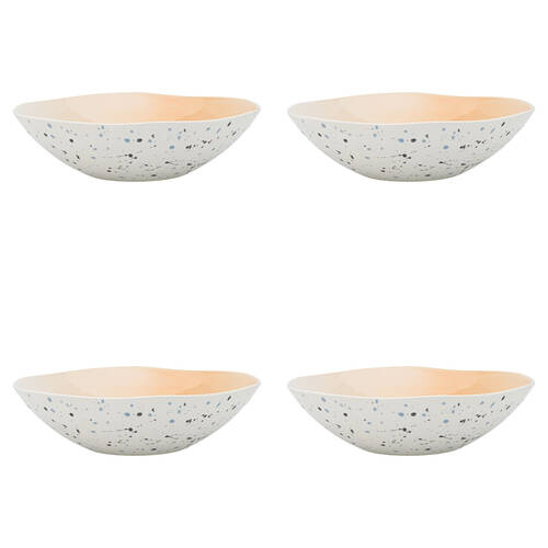 4PK Ecology High Gloss Glaze Stoneware Dusk Round Serving Bowl 22cm Pink