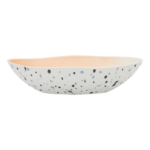 Ecology High Gloss Glaze Stoneware Dusk Oval Serving Bowl 30x18cm Pink