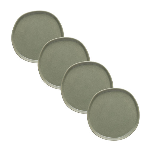 4x Ecology Orbit  21.5cm Stoneware Side Plate - Green