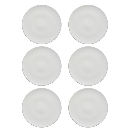 6PK Ecology 21cm Circa Side Plate Serving Platter Stoneware - Chalk