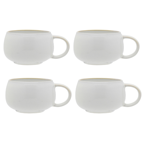 4PK Ecology 280ml Circa Mug Soup/Food Cup Stoneware - Chalk