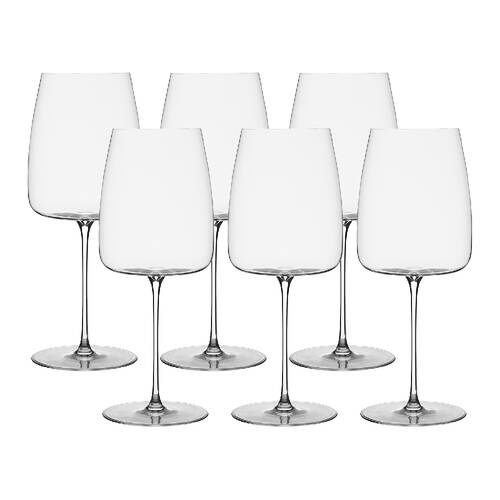 6pc Ecology Epicure Stemmed 600ml/23.5cm Red Wine Glasses - Clear